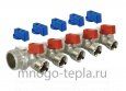 Коллектор с шаровыми кранами TIM MV-3/4-N-5 (3/4" х 1/2"), на 5 отводов, под конус - №3