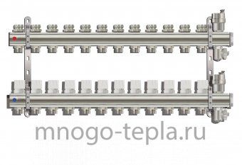 Коллекторная группа Tim (KB012) 1" ВР, 12 отводов 3/4", воздухоотводчик, сливной кран - №1