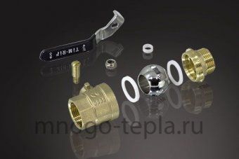 Кран шаровый 2" ГГ TIM (DE1213X) никелированный усиленный прямой - рычаг - №1
