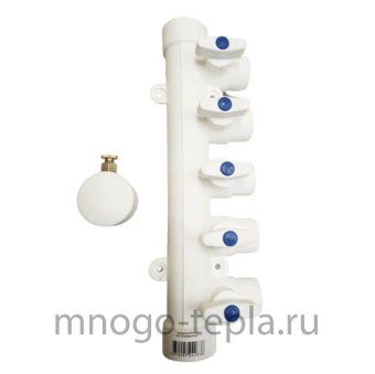 Коллектор MeerPlast 32х20 (5 вых.) с воздухоотводчиком синий - №1