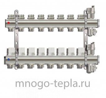 Коллекторная группа Tim (KB008) 1" ВР, 8 отводов 3/4", воздухоотводчик, сливной кран - №1