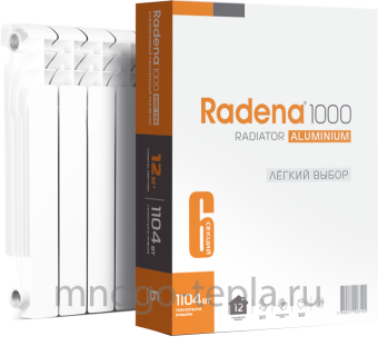 Радиатор алюминиевый Radena R 500/100 x6 секций - №1