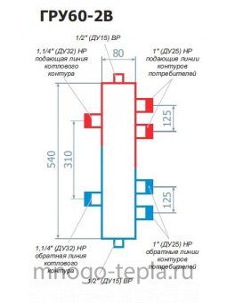 Гидравлический разделитель RISPA ГРУ 60-2В - №1