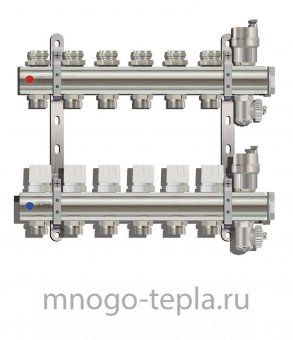 Коллекторная группа Tim (KB006) 1" ВР, 6 отводов 3/4", воздухоотводчик, сливной кран - №1